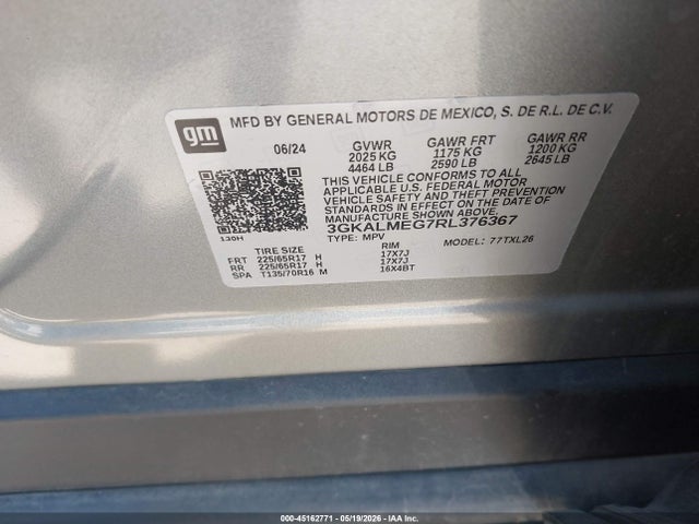 2024 Gmc Terrain Fwd Sle მანქანა იყიდება აუქციონზე, vin: 3GKALMEG7RL376367, აუქციონის ნომერი: 45162771