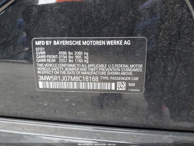 BMW 330I 2021 3MW5R1J07M8C18168 Image 9