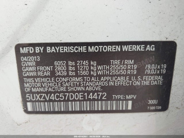 Aukcja sprzedaży 2013 Bmw X5 Xdrive35i/xdrive35i Premium/xdrive35i Sport Activity, vin: 5UXZV4C57D0E14472, numer aukcji: 45162801