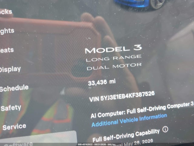 Tesla Model 3 Long Range/performance 2019 5YJ3E1EB4KF387526 Image 15