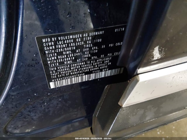 Aukcja sprzedaży 2016 Volkswagen Tiguan Se, vin: WVGAV7AX3GW575058, numer aukcji: 45163028
