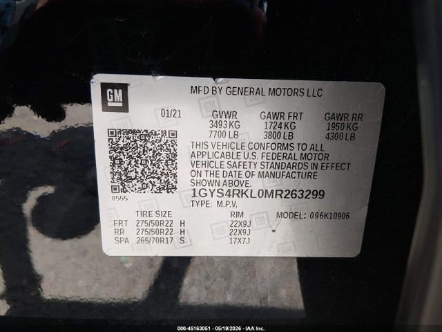 Aukcja sprzedaży 2021 Cadillac Escalade Esv 4wd Sport Platinum, vin: 1GYS4RKL0MR263299, numer aukcji: 45163051