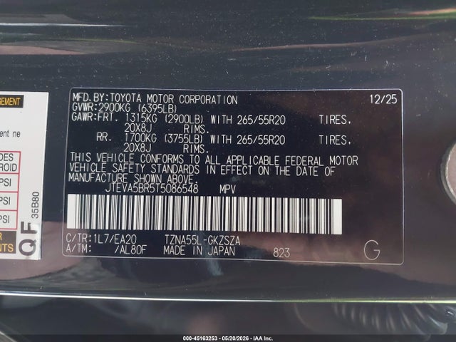 JTEVA5BR5T5086548 Toyota 4runner Trd Sport Premium