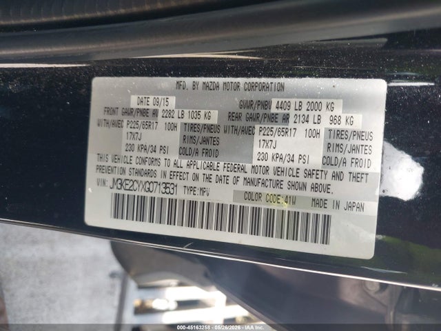 Mazda Cx-5 Touring 2016 JM3KE2CYXG0713531 Image 9