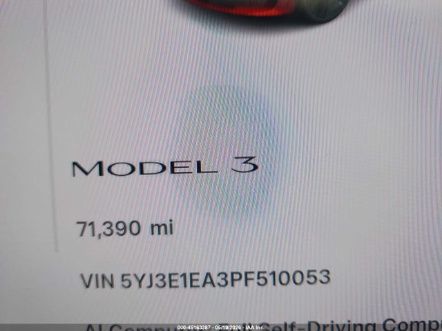 Aukcja sprzedaży 2023 Tesla Model 3 Rear-wheel Drive, vin: 5YJ3E1EA3PF510053, numer aukcji: 45163387