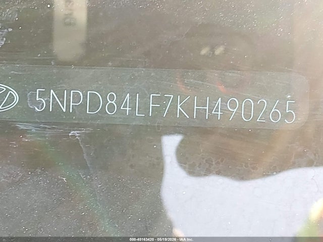 5NPD84LF7KH490265 Hyundai ELANTRA SEL