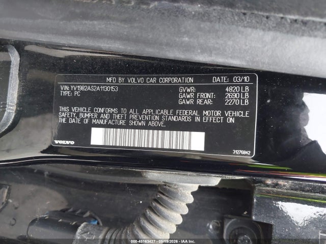 Aukcja sprzedaży 2010 Volvo S80 3.2, vin: YV1982AS2A1130153, numer aukcji: 45163427