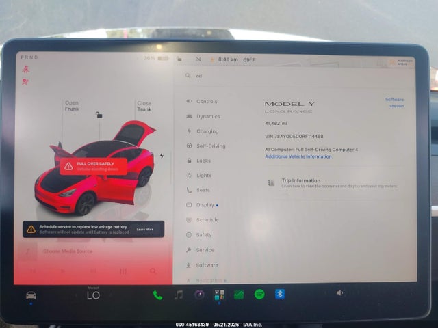 45163439 :رقم المزاد ، 7SAYGDED0RF114468 vin ، 2024 Tesla Model Y Long Range Single Motor Rear-wheel Drive/rwd مزاد بيع