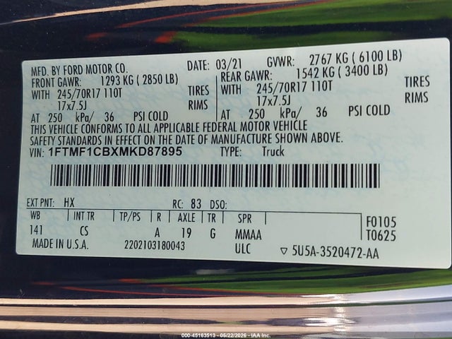 Ford F-150 Xl 2021 1FTMF1CBXMKD87895 Image 9