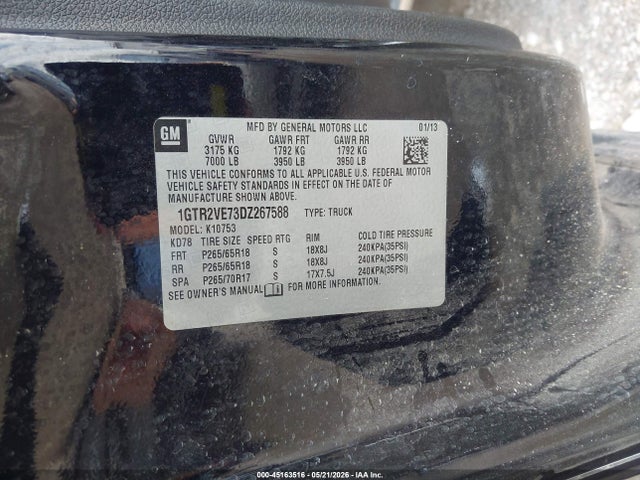 Aukcja sprzedaży 2013 Gmc Sierra 1500 Sle, vin: 1GTR2VE73DZ267588, numer aukcji: 45163516