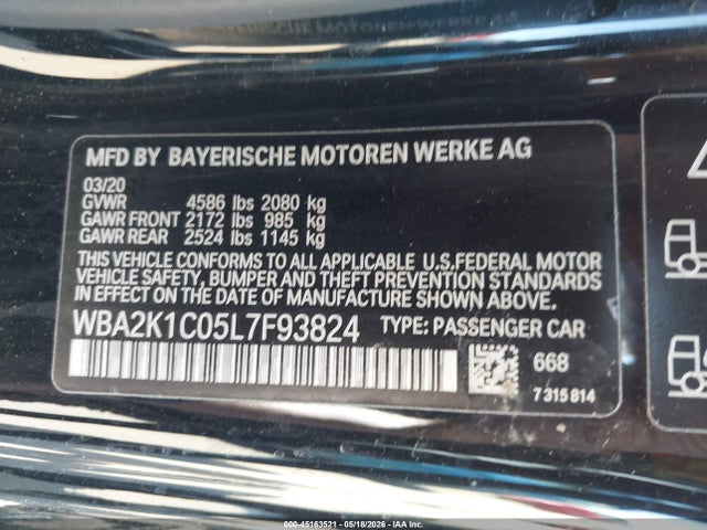 Продаж на аукціоні авто 2020 Bmw 230i Xdrive, vin: WBA2K1C05L7F93824, номер лоту: 45163521