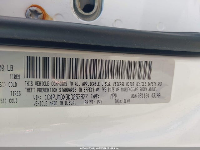Продаж на аукціоні авто 2019 Jeep Cherokee Limited 4x4, vin: 1C4PJMDX3KD267977, номер лоту: 45163681