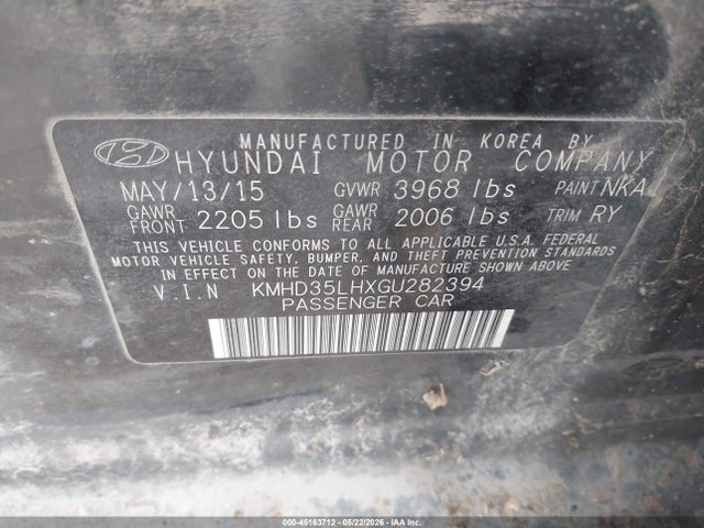 Aukcja sprzedaży 2016 Hyundai Elantra Gt, vin: KMHD35LHXGU282394, numer aukcji: 45163712