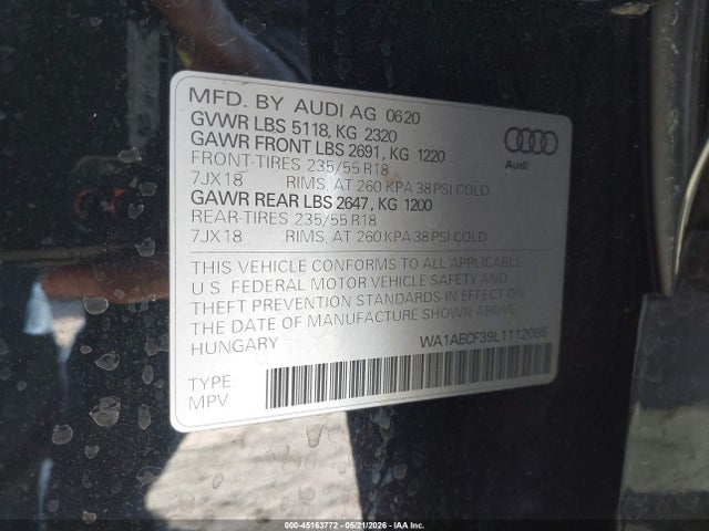 WA1AECF39L1112085 Audi Q3 Premium 45 Tfsi Quattro Tiptronic