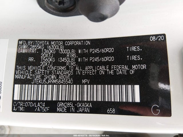Toyota 4runner Limited 2021 JTEKU5JR9M5845540 Image 9