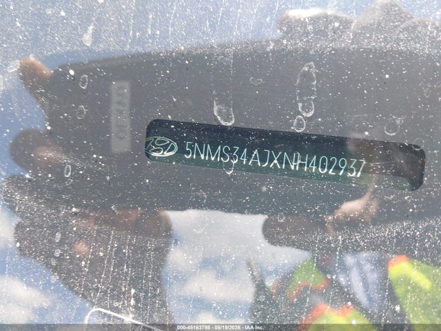 Aukcja sprzedaży 2022 Hyundai Santa Fe Sel, vin: 5NMS34AJXNH402937, numer aukcji: 45163798