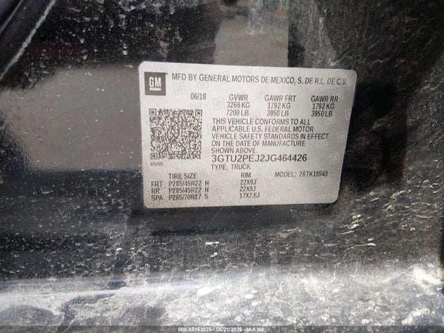 Продаж на аукціоні авто 2018 Gmc Sierra 1500 Denali, vin: 3GTU2PEJ2JG464426, номер лоту: 45163825