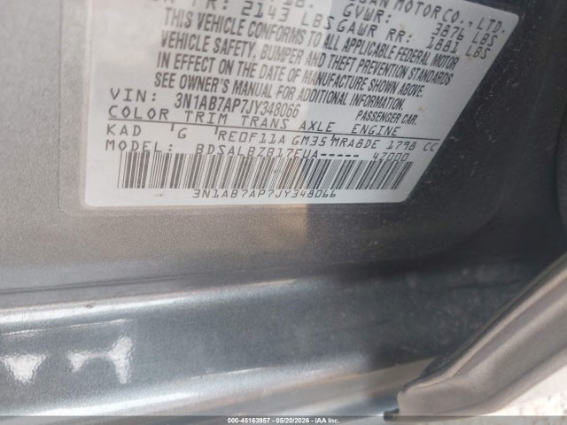 Nissan SENTRA S 2018 3N1AB7AP7JY348066 Image 9