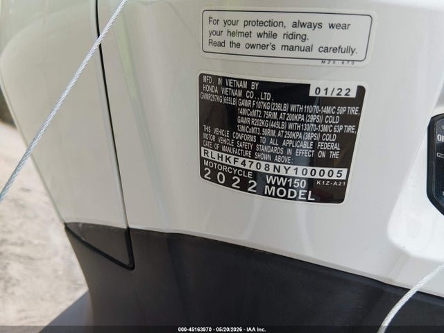 RLHKF4708NY100005 Honda WW150