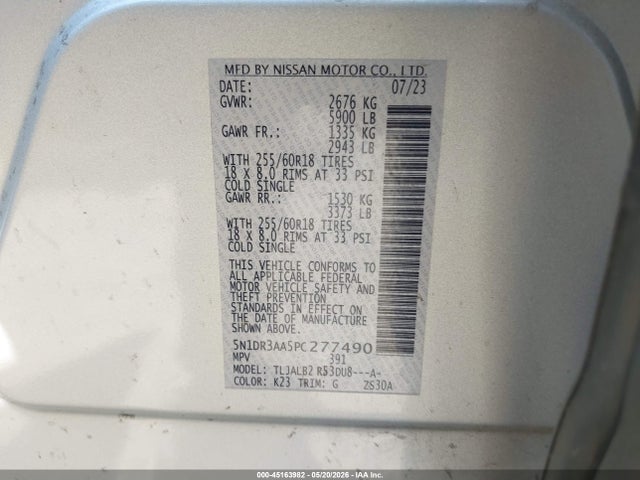 Nissan Pathfinder S Fwd 2023 5N1DR3AA5PC277490 Image 9