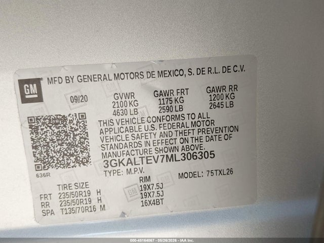 Продаж на аукціоні авто 2021 Gmc Terrain Awd Sle, vin: 3GKALTEV7ML306305, номер лоту: 45164067