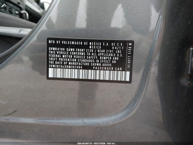 Volkswagen Jetta 1.4t S 2017 3VW2B7AJ3HM367404 Image 9