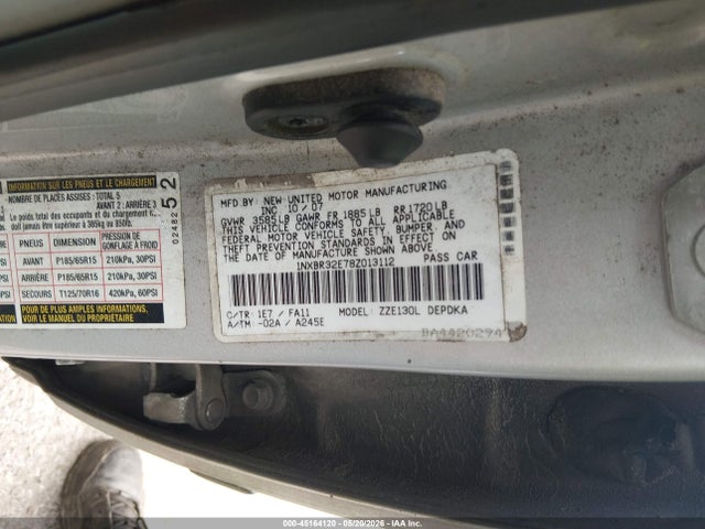 Продаж на аукціоні авто 2008 Toyota Corolla Ce, vin: 1NXBR32E78Z013112, номер лоту: 45164120