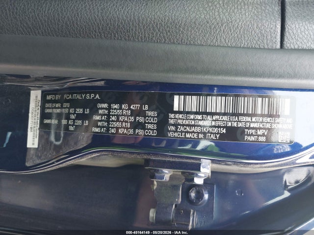 ZACNJABB1KPK06154 Jeep Renegade Altitude Fwd