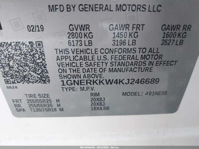 Chevrolet Traverse Premier 2019 1GNERKKW4KJ246689 Image 9