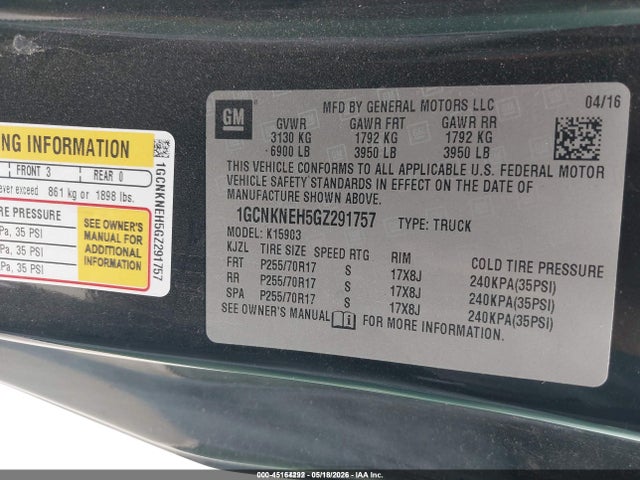 Chevrolet Silverado 1500 Wt 2016 1GCNKNEH5GZ291757 Image 4