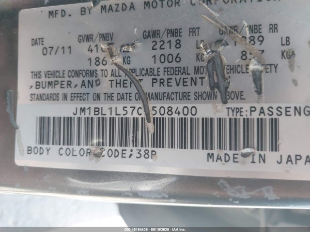 Aukcja sprzedaży 2012 Mazda Mazda3 S Touring, vin: JM1BL1L57C1508400, numer aukcji: 45164406