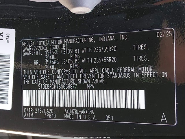 Toyota Highlander Hybrid Platinum 2025 5TDEBRCH4SS658877 Image 9
