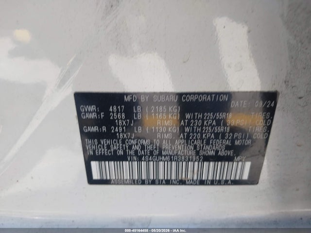 Subaru Crosstrek Limited 2024 4S4GUHM61R3831952 Image 9