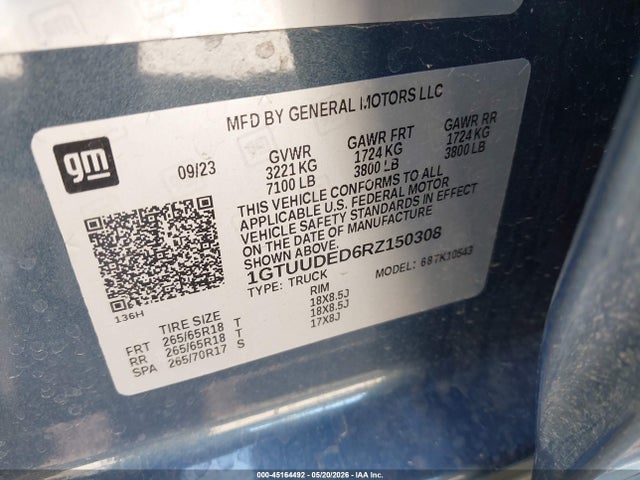 1GTUUDED6RZ150308 GMC Sierra 1500 4wd Short Box Slt