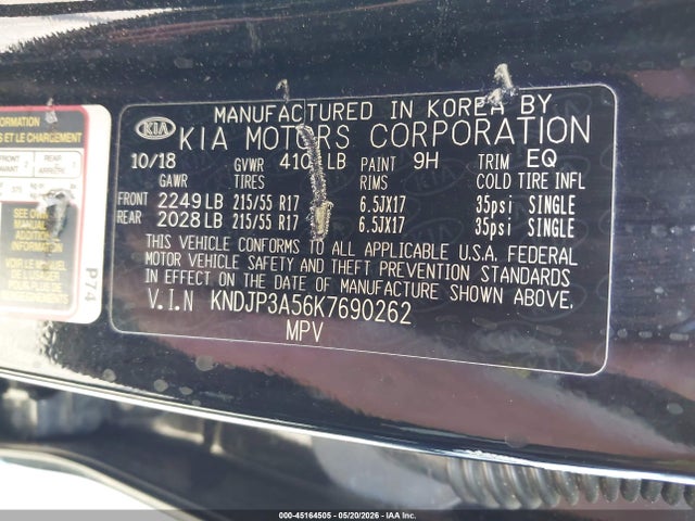 Aukcja sprzedaży 2019 Kia Soul +, vin: KNDJP3A56K7690262, numer aukcji: 45164505