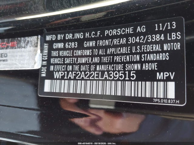 2014 Porsche Cayenne Diesel მანქანა იყიდება აუქციონზე, vin: WP1AF2A22ELA39515, აუქციონის ნომერი: 45164518