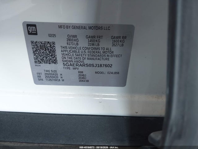 Продажа на аукционе авто 2025 Buick Enclave Preferred Fwd, vin: 5GAERARS0SJ187602, номер лота: 45164573