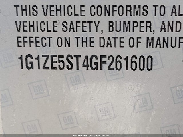 1G1ZE5ST4GF261600 Chevrolet MALIBU 1LT
