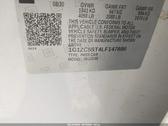1G1ZC5ST4LF147886 Chevrolet Malibu Fwd 1fl