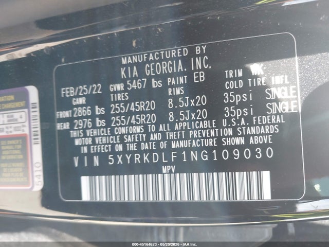 5XYRKDLF1NG109030 KIA Sorento X-line Sx Prestige