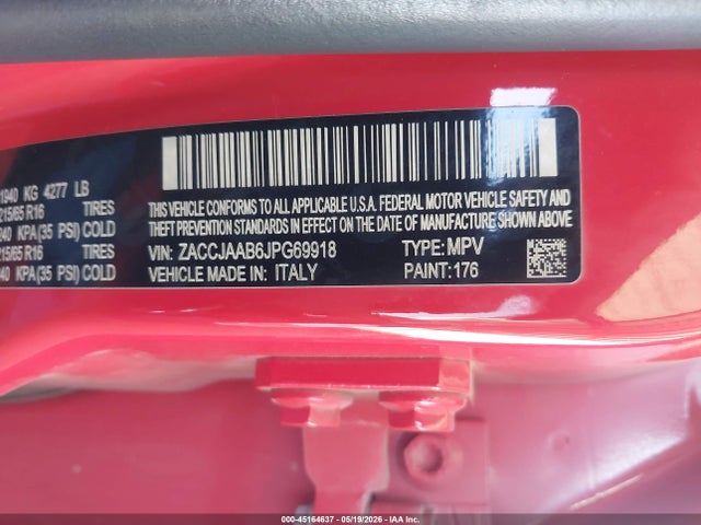 ZACCJAAB6JPG69918 Jeep Renegade Sport Fwd