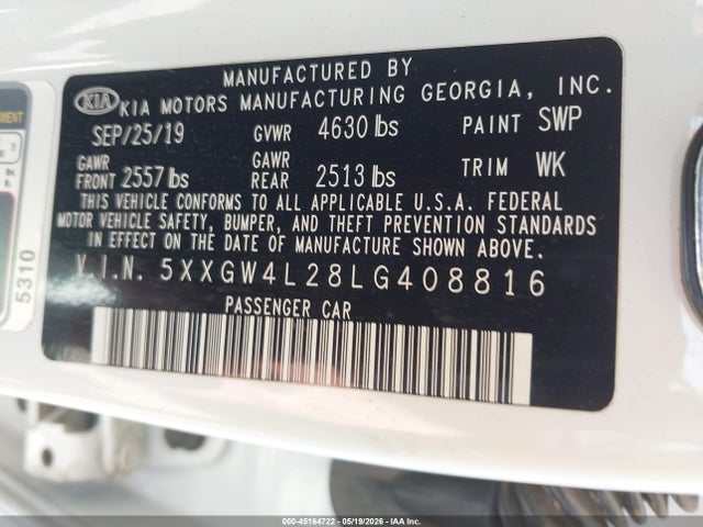 5XXGW4L28LG408816 KIA Optima Sx Turbo