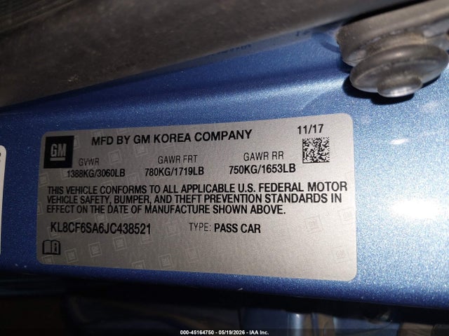 Chevrolet Spark 2lt Cvt 2018 KL8CF6SA6JC438521 Image 9