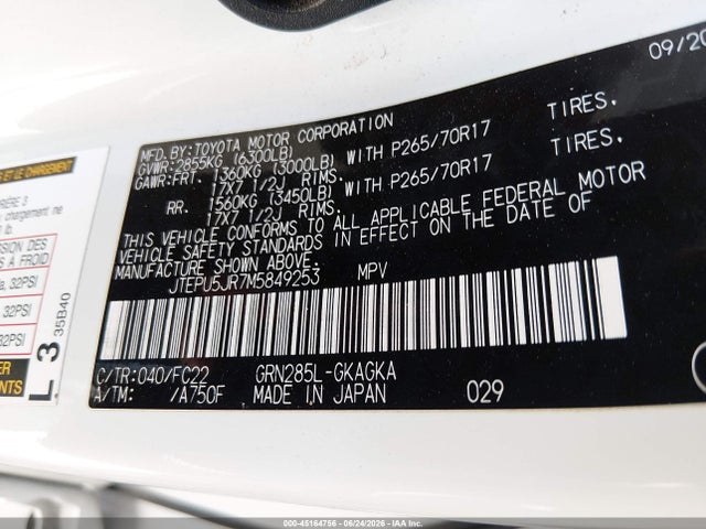 JTEPU5JR7M5849253 Toyota 4runner Trd Off Road