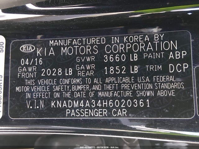 KIA RIO LX 2017 KNADM4A34H6020361 Image 9