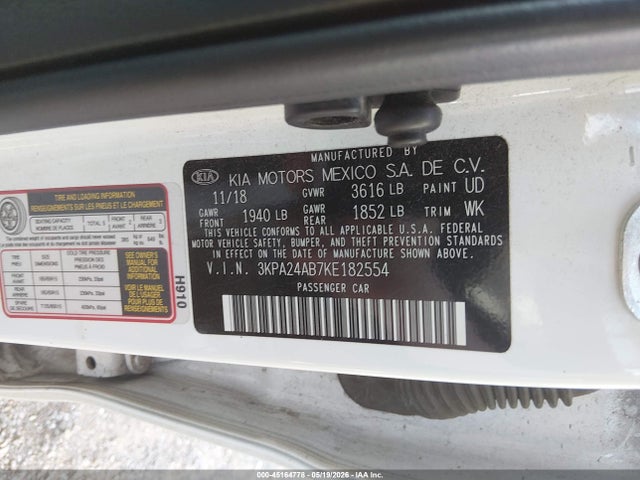 3KPA24AB7KE182554 KIA RIO S