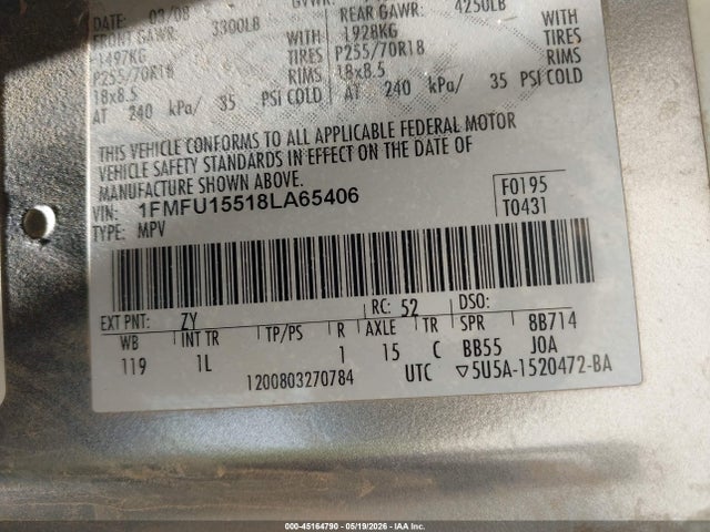 Aukcja sprzedaży 2008 Ford Expedition Xlt, vin: 1FMFU15518LA65406, numer aukcji: 45164790