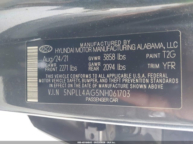 Aukcja sprzedaży 2022 Hyundai Elantra Se, vin: 5NPLL4AG5NH061703, numer aukcji: 45164843