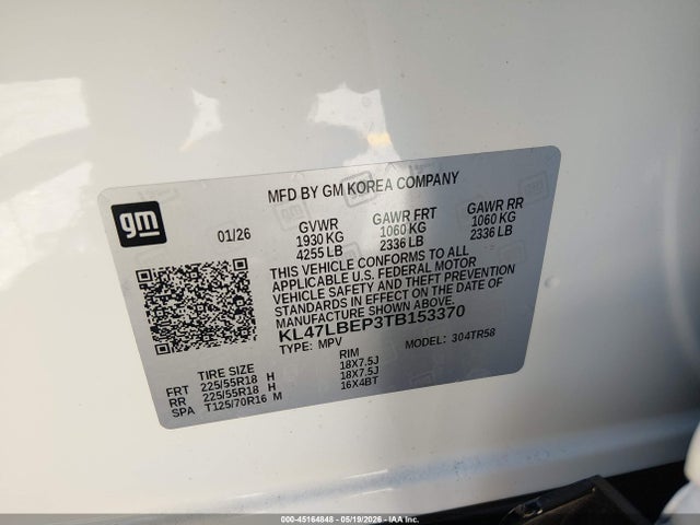 Продаж на аукціоні авто 2026 Buick Envista Sport Touring Fwd, vin: KL47LBEP3TB153370, номер лоту: 45164848