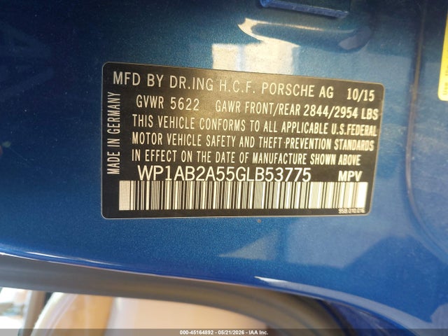 Auction sale of the 2016 Porsche Macan S, vin: WP1AB2A55GLB53775, lot number: 45164892